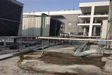 邛崃升和制药厂3台冷却塔接水盘补漏现场